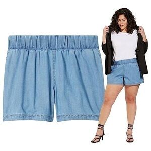 TORRID 3.5 Inch Pull-On Lightweight Denim High-Rise Shorts w/Pockets‎ NWT